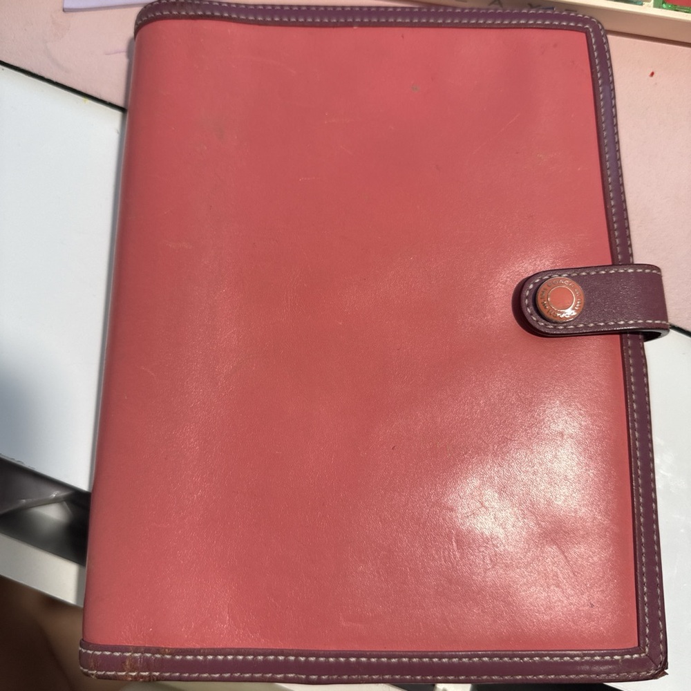 Coach Pink and Purple Leather Planner Notebook Cover